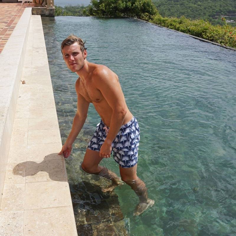 HERREN Badehose Palme in dunkelblau Zeitbegrenzte Promotion