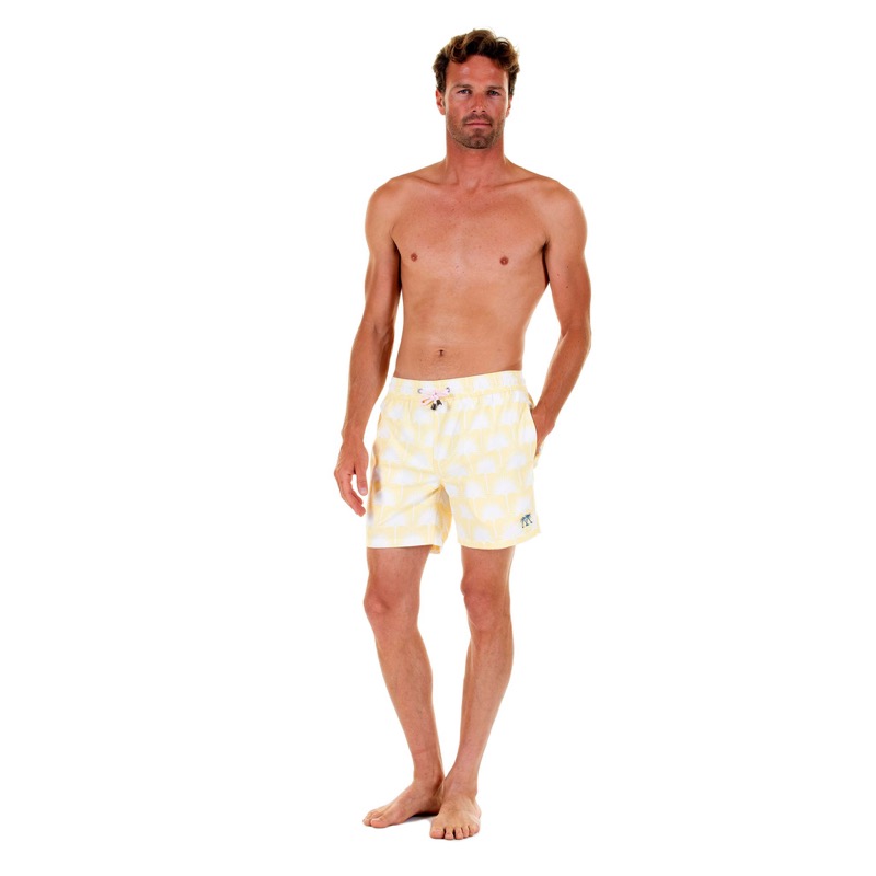 HERREN Badehose Palme in gelb Bis zu 60% Rabatt