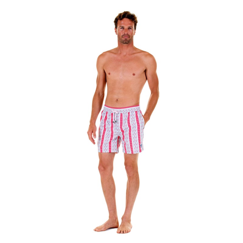 HERREN Badehose mit Streifen in rot Sonderangebot der Fabrik