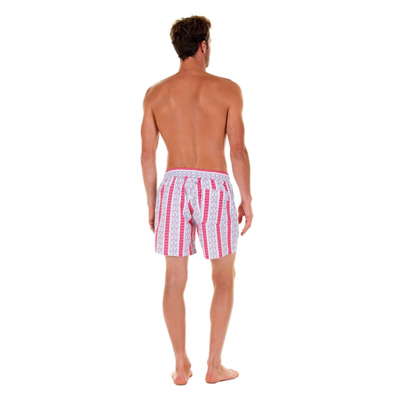 HERREN Badehose mit Streifen in rot Sonderangebot der Fabrik