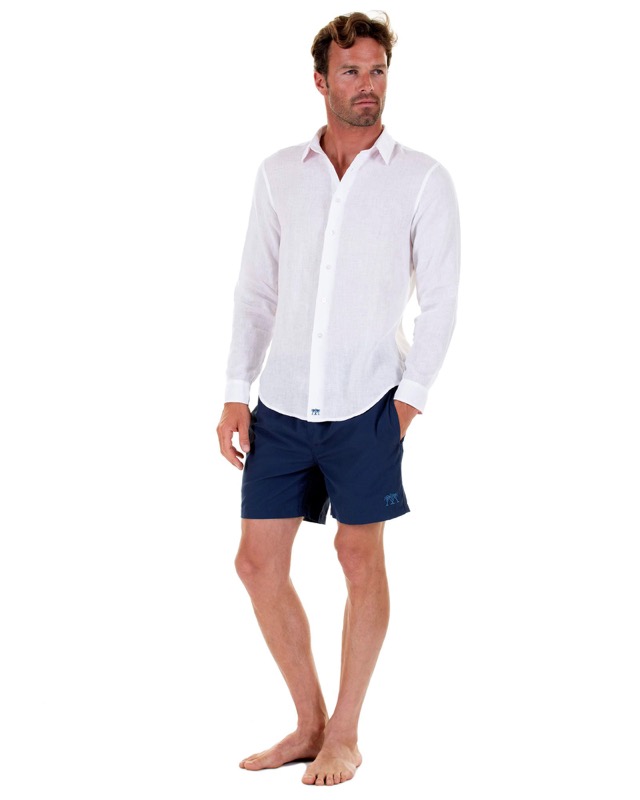 HERREN Leinenhemd in weiß Discount Store für neue Produkte
