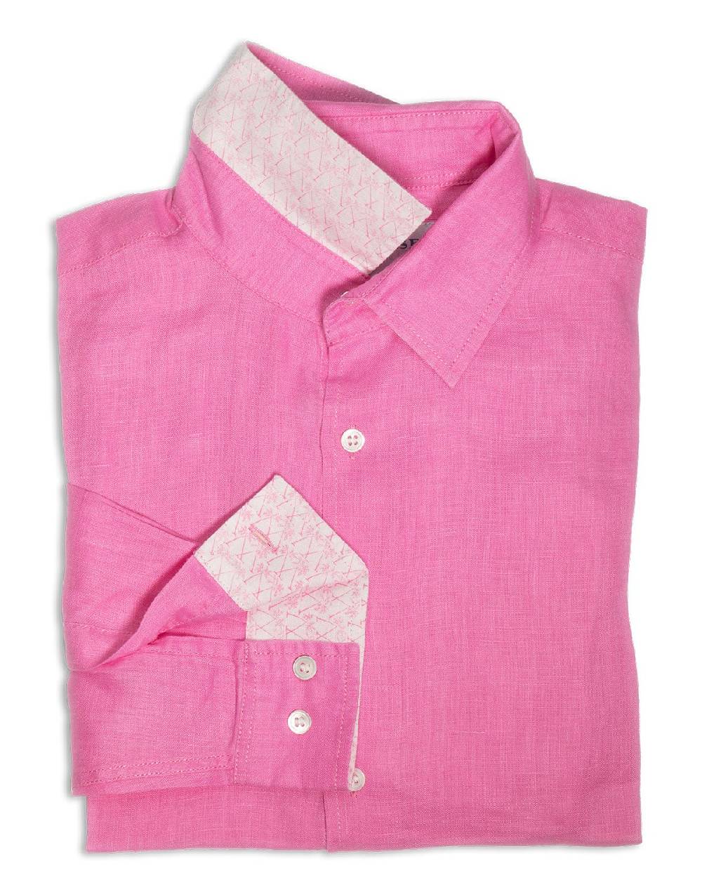 HERREN Leinenhemd in rosa Nur noch ein Tag übrig