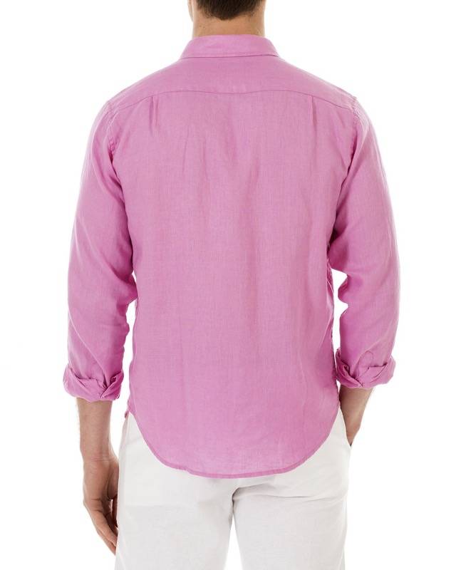 HERREN Leinenhemd in rosa Nur noch ein Tag übrig