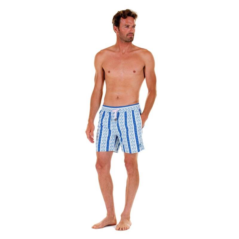 HERREN Badehose mit Streifen in blau Riesige Rabatte