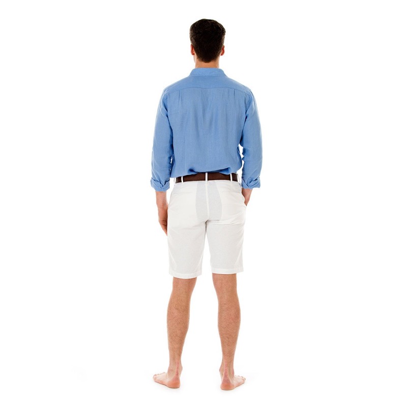 HERREN Leinen Short weiß Im Verkauf