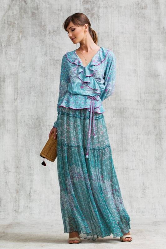 SALE Elise Wickel-Bluse in Green Butterfly Fabrik Onlineshop