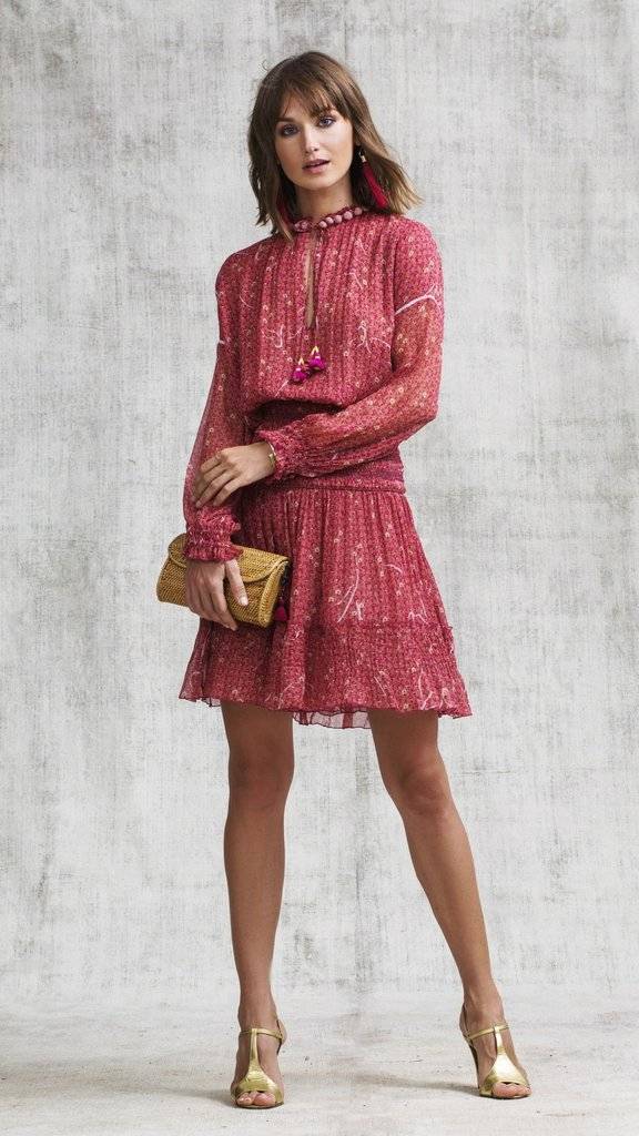 SALE Clara Minikleid in Red Geo Flower Rabatt