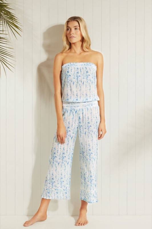 RESORTWEAR Milos Smocked Jumpsuit Tiefpreis