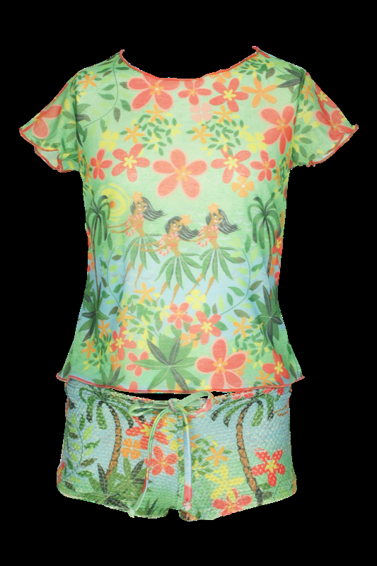 KINDER Baby T-Shirt Hula in grün Outlet