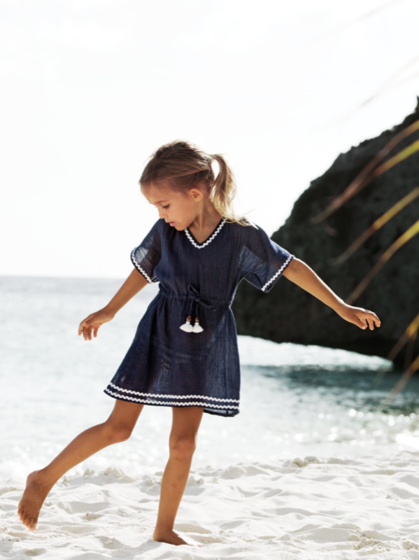 KINDER Girls Grace Kaftan Blue Letzter Tag