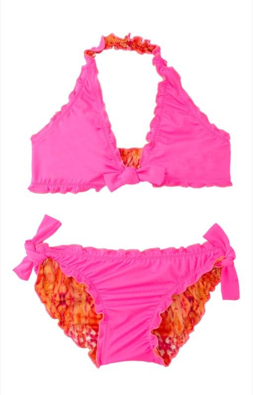 KINDER Girls Clara Neckholder Bikini Coral Print Zeitbegrenzte Promotion