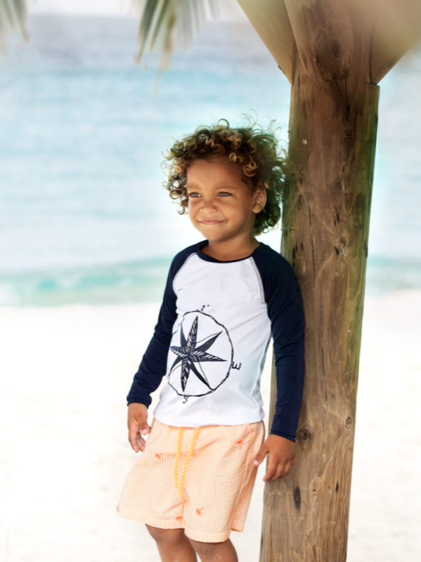 KINDER Girls Key West Swim Shirt Navy Nur für heute