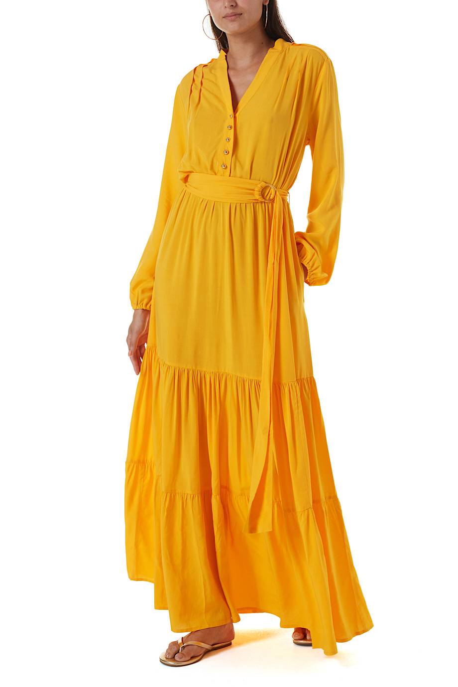 SALE Sonja Maxikleid Gelb Fabrik Onlineshop