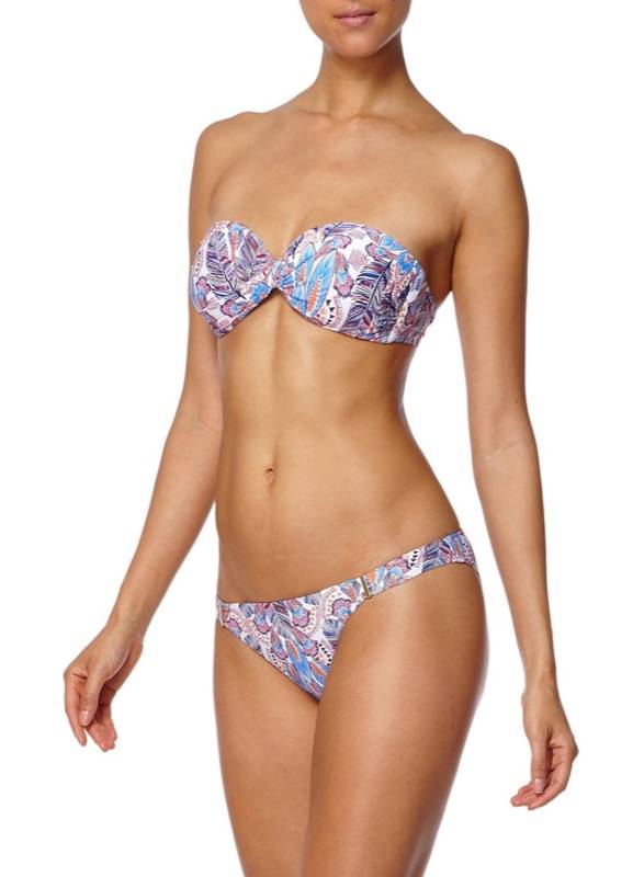 SALE Martinique Padded Bandeau Bikini mit Feder-Print Exklusivangebot