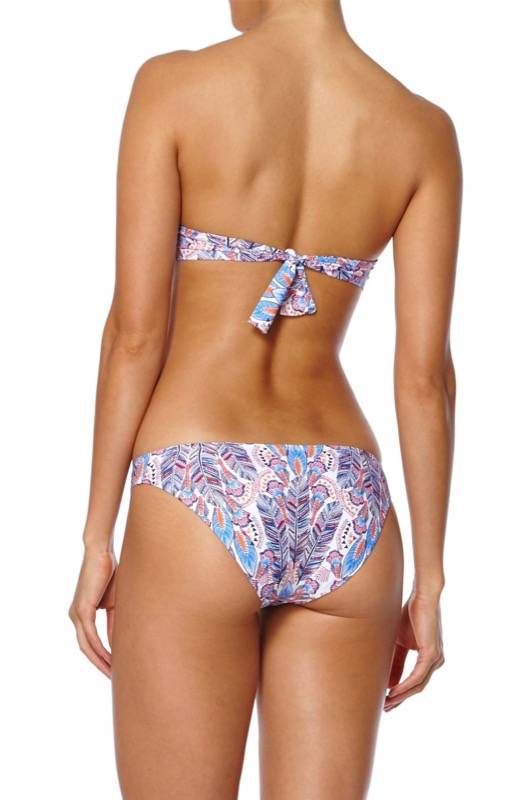 SALE Martinique Padded Bandeau Bikini mit Feder-Print Exklusivangebot