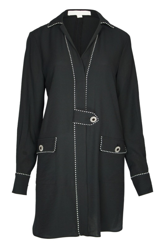 SALE Piped Luxe Minikleid schwarz Angebote