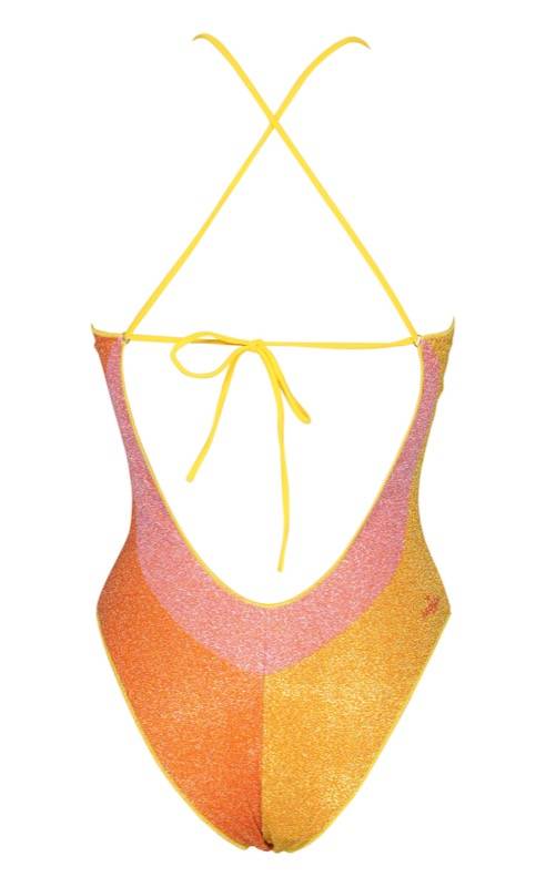 SALE Lurex Padded Badeanzug Gelb Flash Sale
