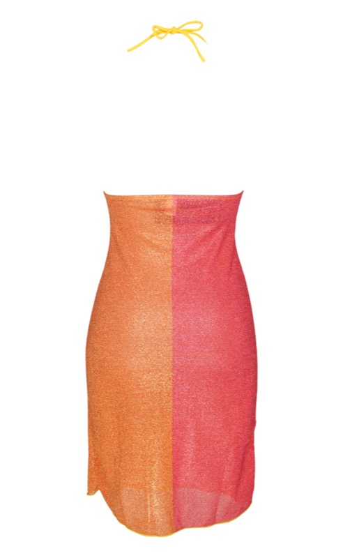 SALE Lurex Padded Minikleid Gelb Exklusivangebot
