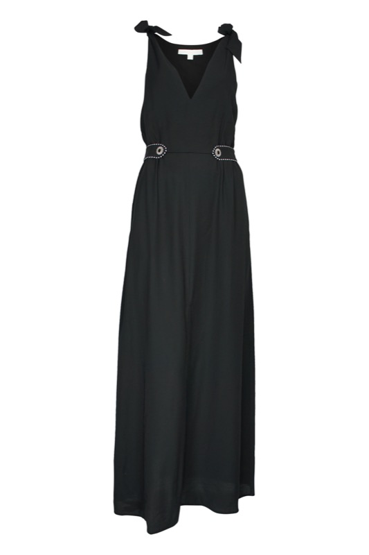 SALE Piped Luxe Maxikleid schwarz Weihnachtsangebot