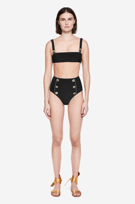 SALE Piped Luxe Strap Bikini schwarz Osterangebot