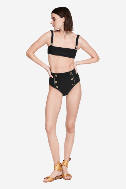 SALE Piped Luxe Strap Bikini schwarz Osterangebot