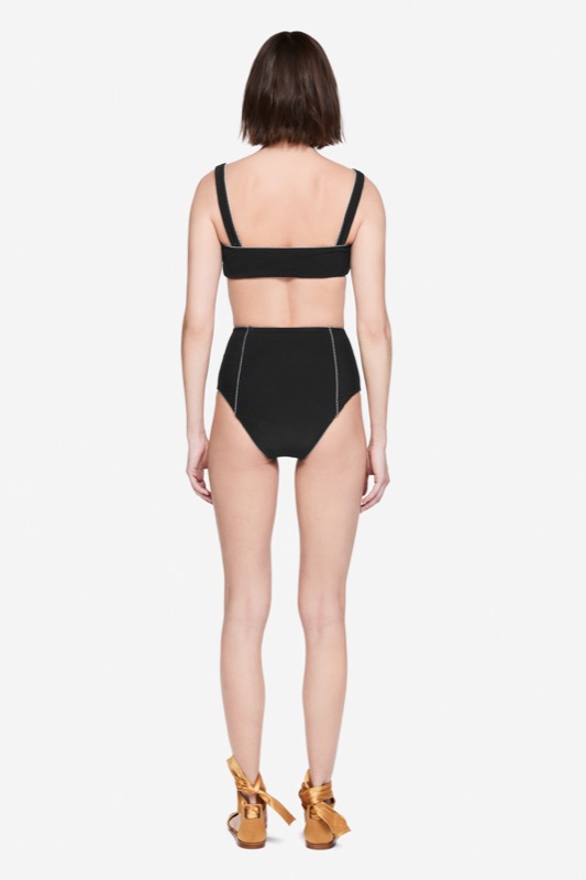 SALE Piped Luxe Strap Bikini schwarz Osterangebot