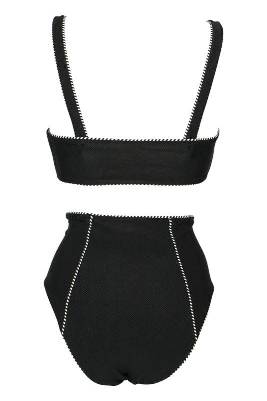 SALE Piped Luxe Strap Bikini schwarz Osterangebot