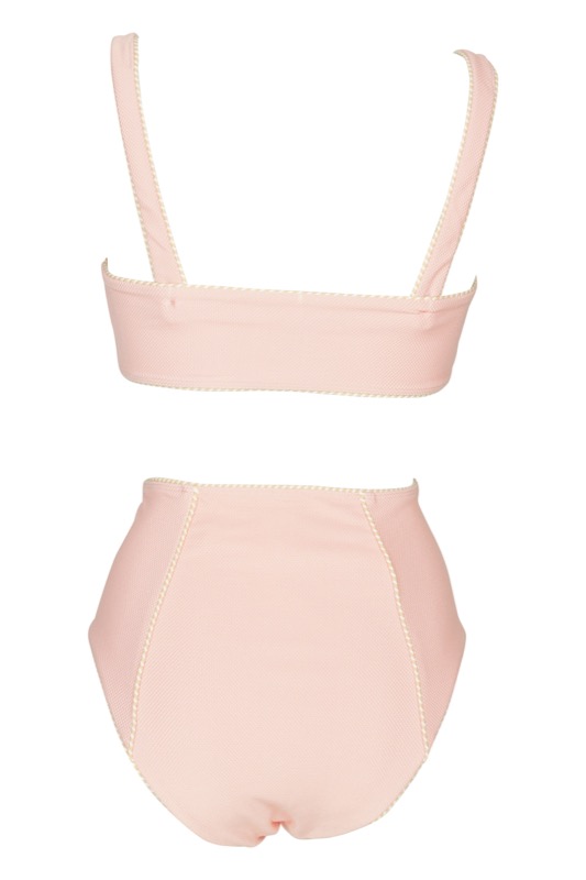 SALE Piped Luxe Strap Bikini Rosa Valentinstagsangebot