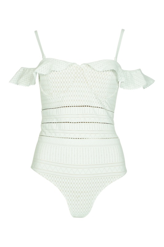 SALE Schulterfreier Push Up Badeanzug aus Spitze Jubiläumsangebot