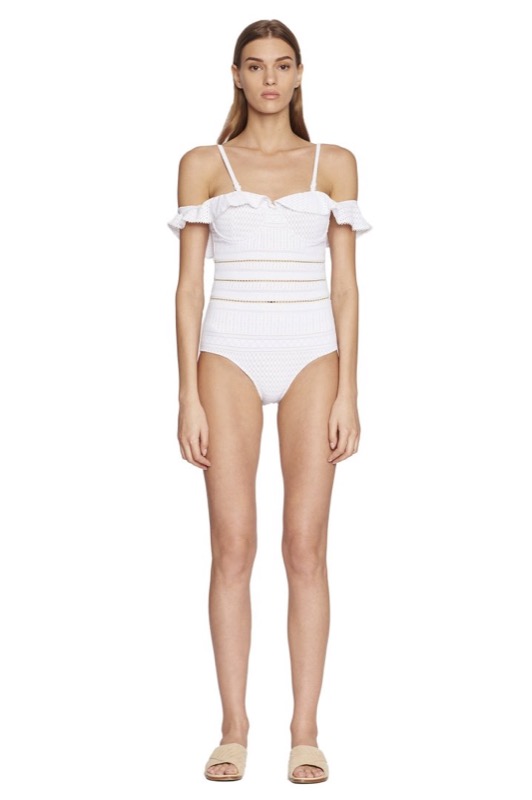 SALE Schulterfreier Push Up Badeanzug aus Spitze Jubiläumsangebot