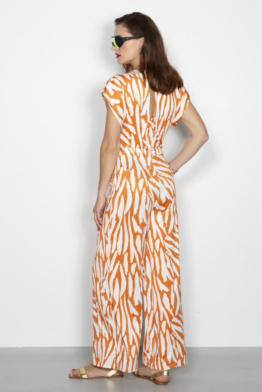 Marivie Jump Relax abstract tiger rost Dress Saisonale Angebote