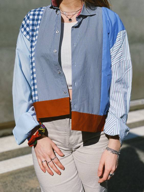 Nonoi Studio Blouson // Blau + Orange // Onesize Lagerräumung