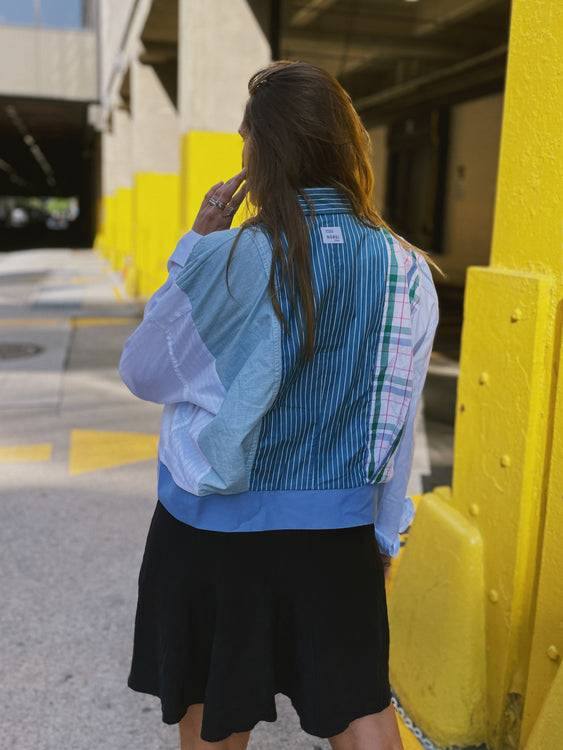 Nonoi Studio Blouson // Blau + Grün // Onesize Exklusive Angebote