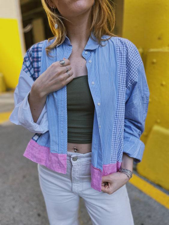 Nonoi Studio Blouson // Blau + Rosa // Onesize Blitzangebot