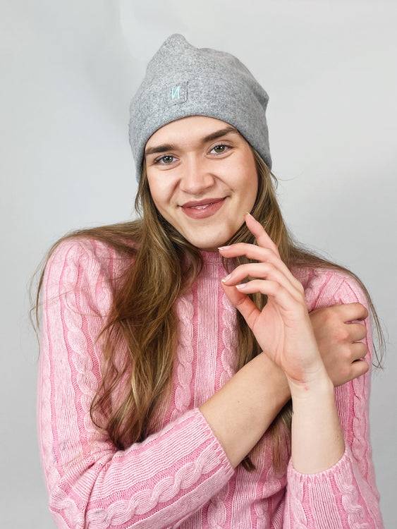 Nonoi Studio GRAUE MÜTZE "AUCKLAND" AUS KASCHMIR // UNISEX Super Rabatt