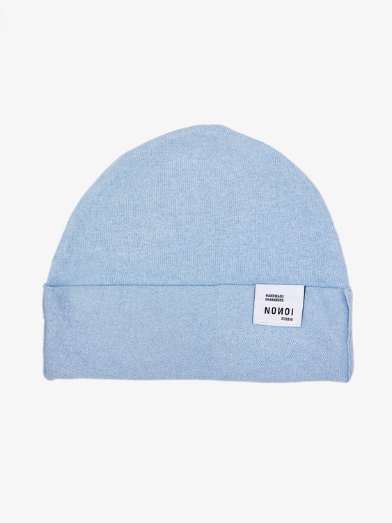 Nonoi Studio BABYBLAUE MÜTZE "BOA" AUS KASCHMIR // UNISEX Outlet