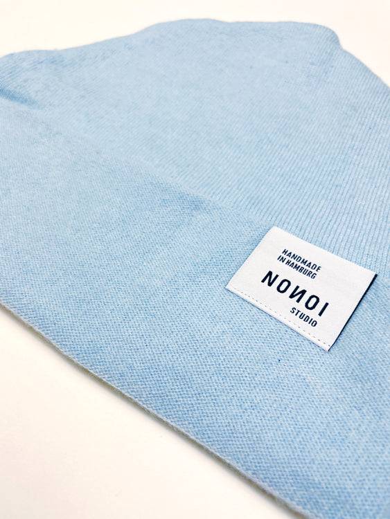 Nonoi Studio BABYBLAUE MÜTZE "BOA" AUS KASCHMIR // UNISEX Outlet