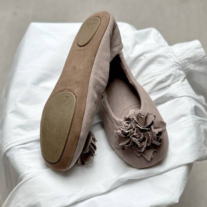 Pampuschen Grace cotton canvas lehm Valentinstagsangebot