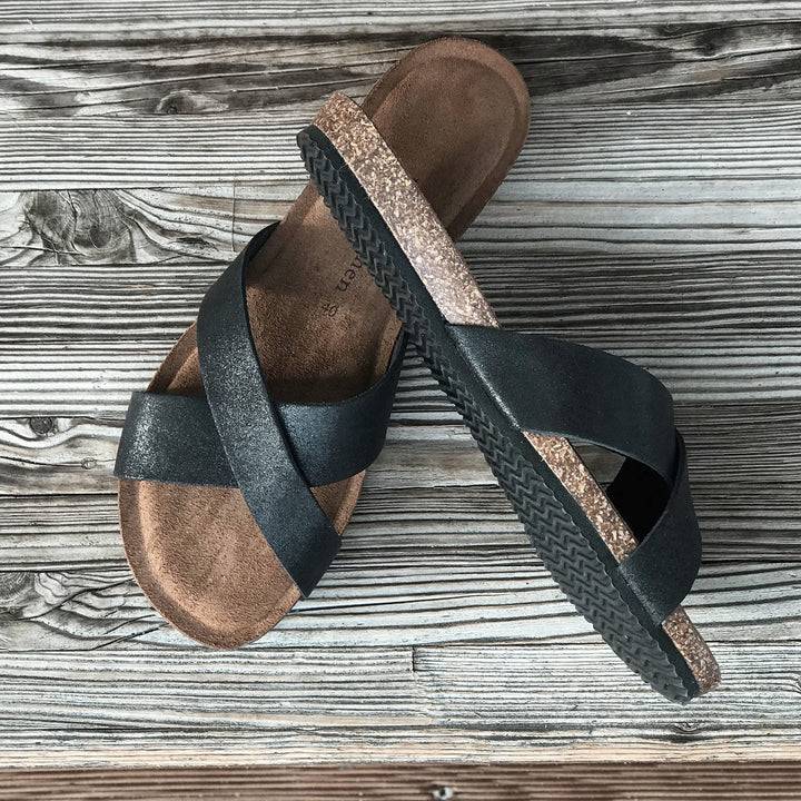 Pampuschen Lyda B metallic schwarz Lagerräumung