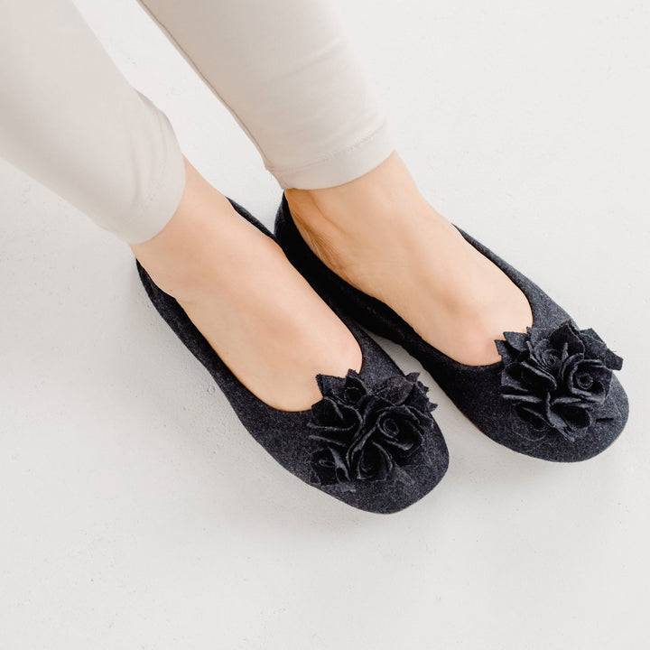 Pampuschen Grace wool anthrazit Letzter Tag