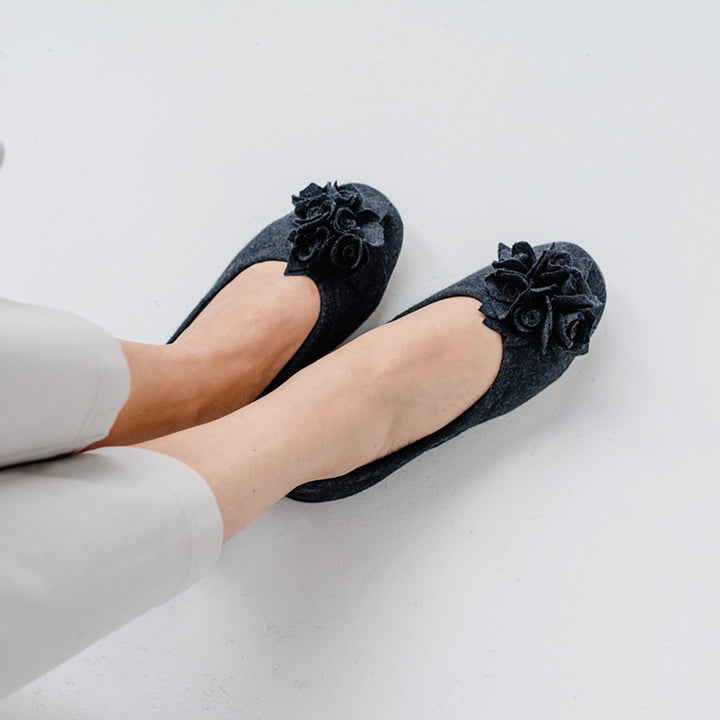 Pampuschen Grace wool anthrazit Letzter Tag