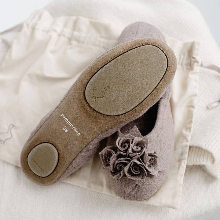Pampuschen Grace wool trüffel Bis zu 60% Rabatt
