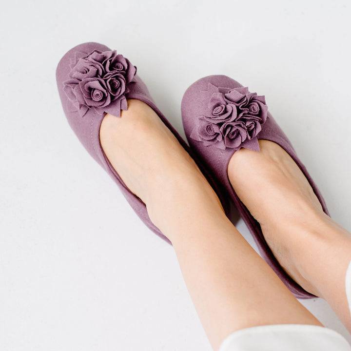Pampuschen Grace wool dunkle malve 50% Rabatt mit kostenlosem Versand