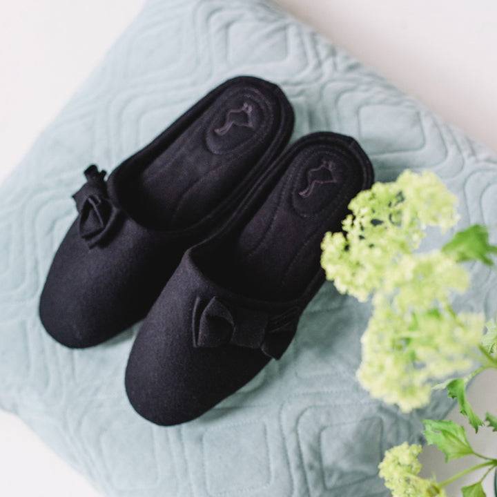 Pampuschen Jacky wool schwarz Fabrikladen