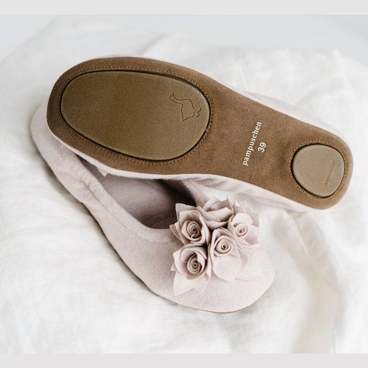 Pampuschen Grace wool beige Auslauf