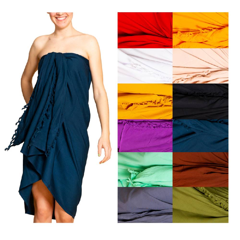 Panasiam Sarong unicolor in zwei Größen Fabrik Onlineshop