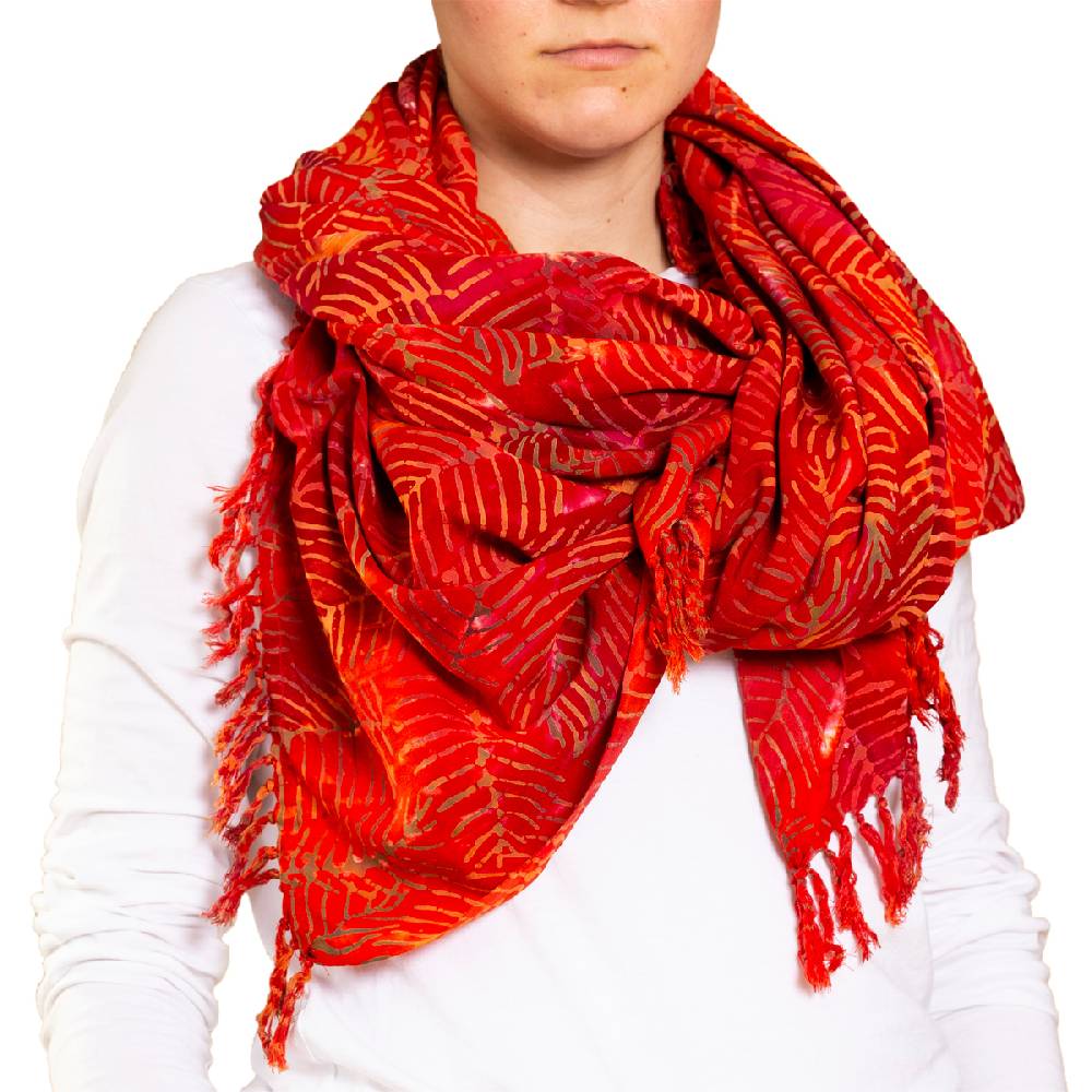 Panasiam Sarong Wachsbatik orangetöne Sonderangebot