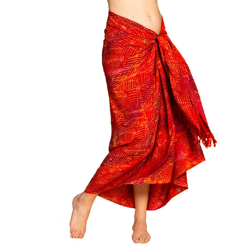 Panasiam Sarong Wachsbatik orangetöne Sonderangebot