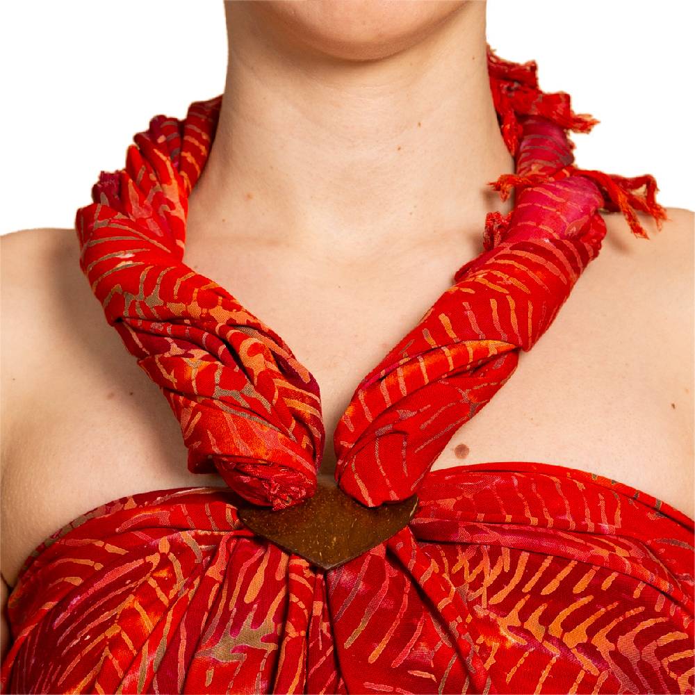 Panasiam Sarong Wachsbatik orangetöne Sonderangebot