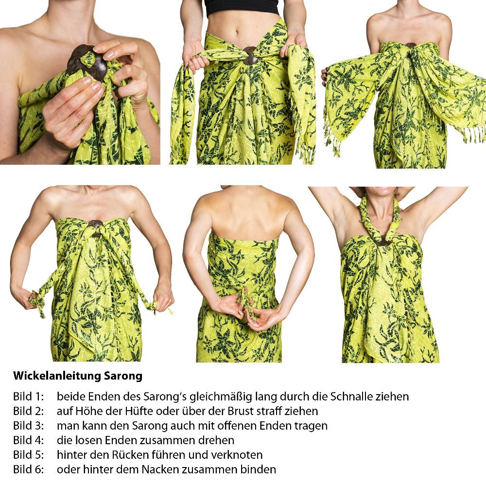 Panasiam Sarong Wachsbatik blautöne Günstig kaufen